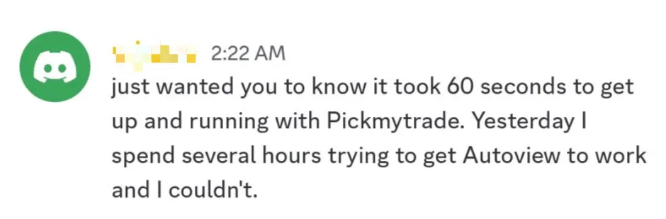 Customer Review - Trader testimonial for PickMyTrade