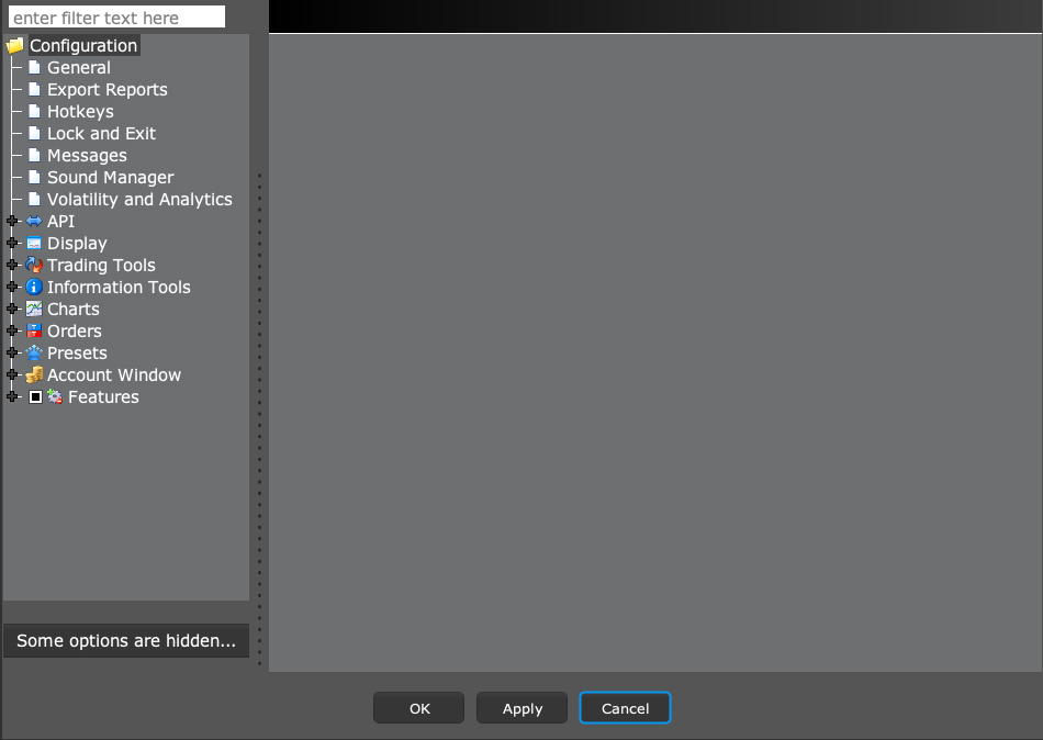 TWS Global Configuration navigation tree